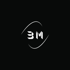 B M letter logo abstract design on black color background