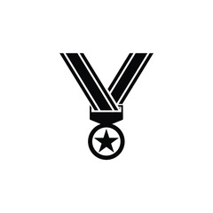 Sticker - Medal icon vector isolated on white, logo sign and symbol.