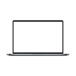 Modern dark silver laptop mockup isolated on white background, front view. Vector illustration