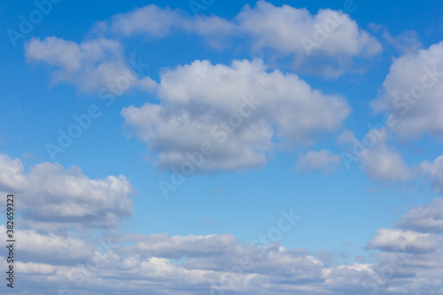 Blue sky and white clouds.