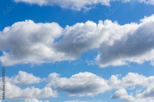 Blue sky and white clouds.