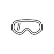 Ski goggles icon. Line style. Vector illustration.