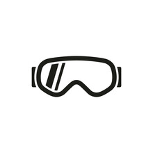 Ski Goggles Icon Design In Flat Style. Isolated. Vector.