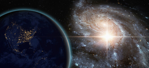 Poster - Supernova explosion in the center of galaxy 