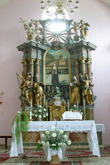 Wall Mural - Main altar in the parish church of St. Leopold Mandic in Orehovica, Croatia