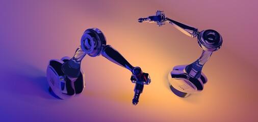 Poster - industrie 4.0 robot automation ai future digital 3d