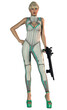 © Tiziano Cremonini - futuristic soldier with a rifle, attractive woman