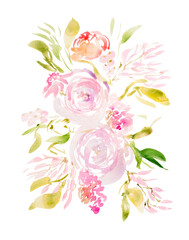 Wall Mural - Beautiful watercolor blush photos