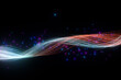 © Vink Fan - Flowing glowing neon lines with black background, 3d rendering.