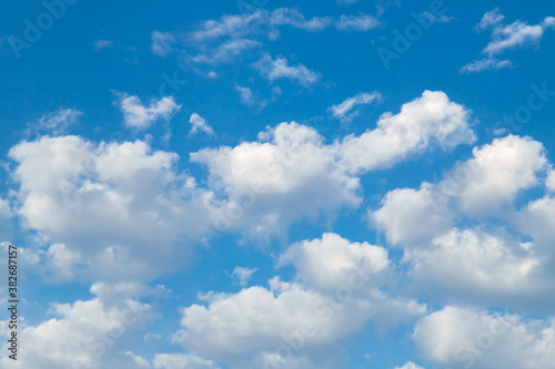 Blue sky and white clouds.
