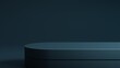 © Andre - Petrol blue podium on blue background. Minimal cosmetic background for product presentation. 3d rendering