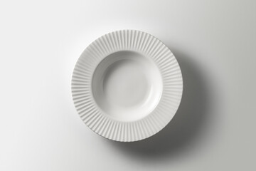 beautiful modern plate on white background, top view