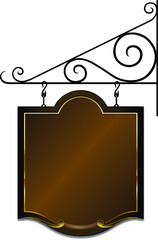 vintage wrought iron bracket and sign design