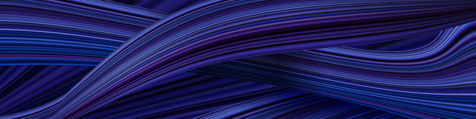 Poster - Abstract banner with colorful shapes. Fluid and wavy threads.