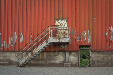 facade of an old industrial building