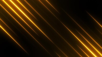 Poster - Award abstract background. Golden neon lights for promotion concept. Glamour glowing motion pattern with diagonal lines. Seamless loop.