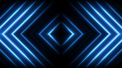 Poster - Abstract technology background with neon light waves. Shiny futuristic texture for innovation business presentation. Seamless loop.
