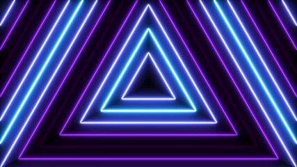 Poster - sci fi background. abstract technology texture with bright neon lights. triangle shape vj for indust