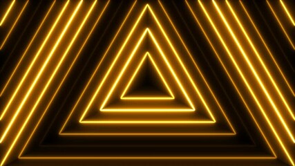 Wall Mural - Abstract glitter background with neon lights. Bright geometric texture in triangle shape for celebration concept. Seamless loop.