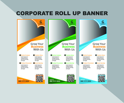 Corporate roll up banner