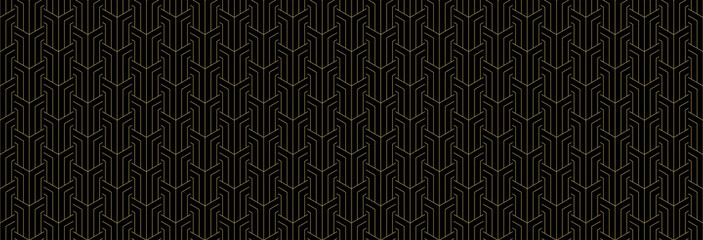Wall Mural - Background pattern seamless geometric line abstract gold luxury color vector. Christmas background.