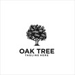 oak tree logo design silhouette vector	