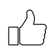 © koblizeek - Thumb up icon, like finger vector illustration sign, business social web button