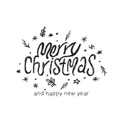 Merry Christmas text, Lettering design card template, Handwriting Alphabets, Hand Drawn Fonts, Creative typography