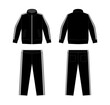 Casual jersey suits (for sports, training etc.) vector illustration set / white and black