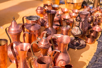 Wall Mural - copper pots at the gypsy fair