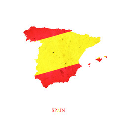 Wall Mural - Spain flag in the form of a map of Spain.