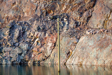Poster - abandoned quarry for mining. horizontal frame