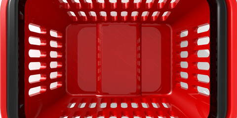 Inside of red shopping basket