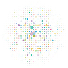 Poster - Random dots, circles halftone (half-tone) element. Speckles, freckles vector illustration. Stipple-stippling design