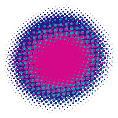 Aufkleber - Comic ink splatter colorful halftone vector pattern,texture design element.Circles,dots, screentone illustration.Freckle, stipple-stippling and speckles illustration.Pointillist-pointillism vector art