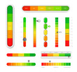 Color level indicator with percentage units. Vector illustartion
