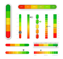 Color Level Indicator With Percentage Units. Vector Illustartion