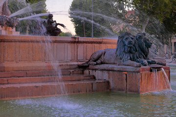 Wall Mural - France, Aix en Provence, an historic fountain (Fontaine de la Rotonde)