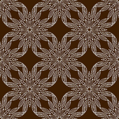 Canvas Print - Indian pattern design with unique ornament. Background for textile. Vector seamless pattern.