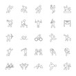 © Dmytro - sport hand drawn linear doodles isolated on white background. sport icon set for web and ui design, mobile apps and print products