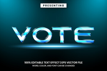Poster - vote cinematic chrome metal text effect