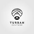 indian turban logo vector illustration design