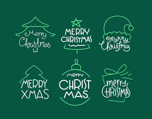 Poster - Merry Christmas vector labels set