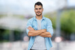 © Daniel Ernst - Handsome hispanic hipster man with beard and casual clothes