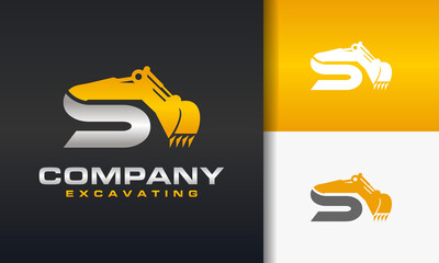 Poster - excavator letter S logo