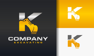 excavator letter K logo