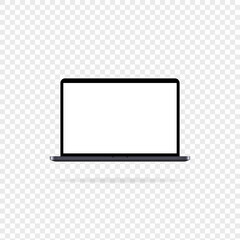 Wall Mural - Laptop icon. Device screen. Dark computer. Vector EPS 10. Isolated on transparent background