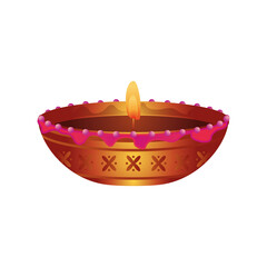 Poster - festival of lights, candle decorative element in white background