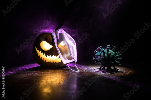 Fotomural Halloween during Corona virus global pandemic concept