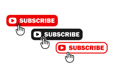 Poster - Subscribe buttons icon set. For social media users. Member of channel. Vector EPS 10. Isolated on white background